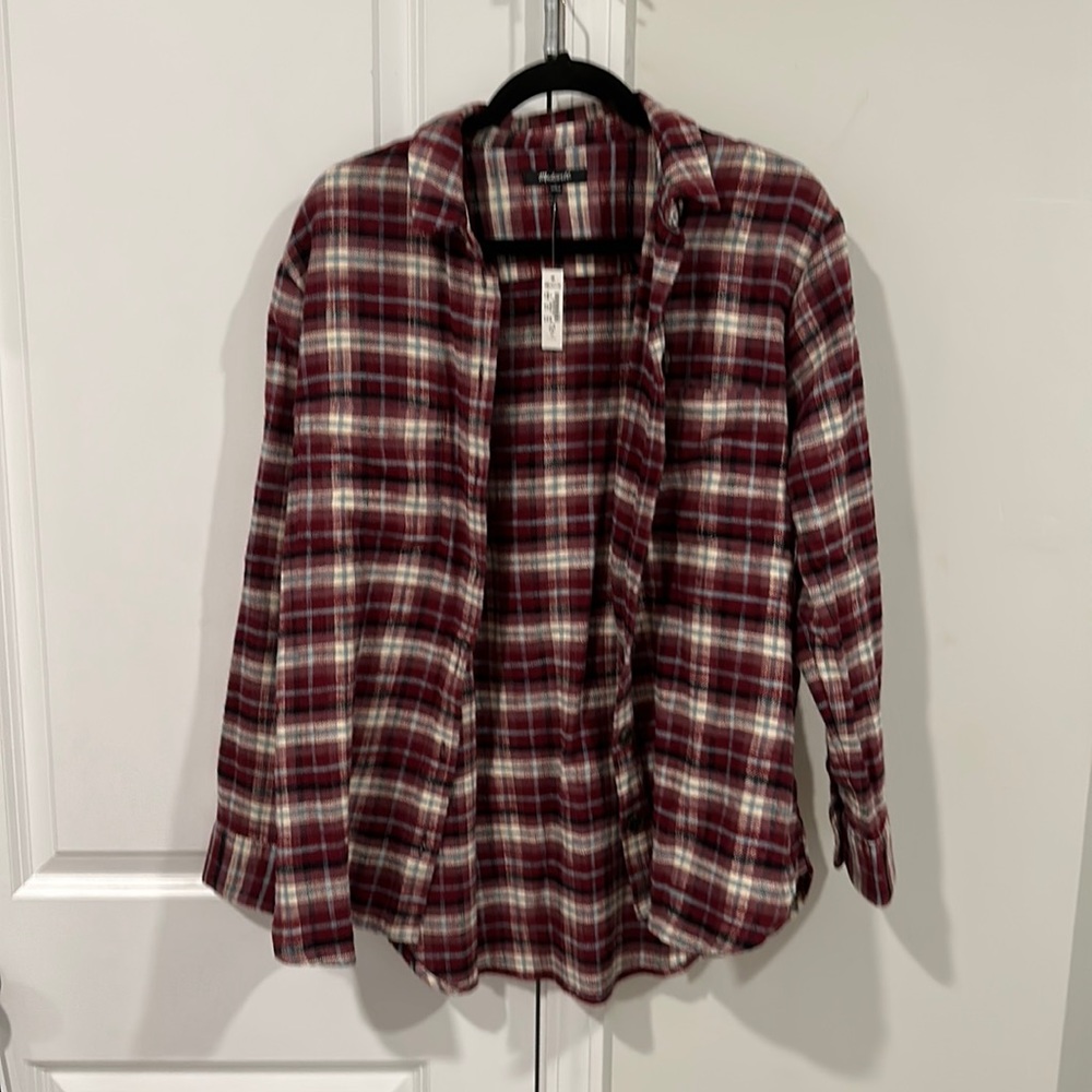 Madewell Flannel Sunday Shirt in Mahaska Plaid NWT